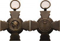 Frankreich
Dritte Republik 1870-1940 Bronzekreuz o.J. (1930). Croix du combattant. Brustbild der Marianne nach links im vertieften Rund / Auf der Spi...