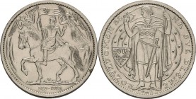 Tschechoslowakei
 Silbermedaille 1929 (Otakar Spaniel) 1000 Jahre Hl. Wenzel. Hl. Wenzel mit Banner auf einem Pferd nach rechts reitend, flankiert vo...