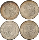 Vereinigte Staaten von Amerika
 Dollar 1879 und 1885, O-New Orleans Morgan Dollar KM 110 2 Stück. Kl. Kratzer, fast vorzüglich-Stempelglanz