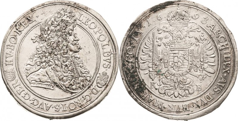 Habsburg
Leopold I. 1657-1705 Taler 1693, KB-Kremnitz Voglhuber 225/VI Huszar 1...
