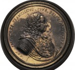 Habsburg
Franz I. 1745-1765 Einseitiger Medaillenabguß o.J. Brustbild mit Herrscherornat nach rechts. 85 mm, 371 g. In Holzschale Vergoldet, sehr sch...