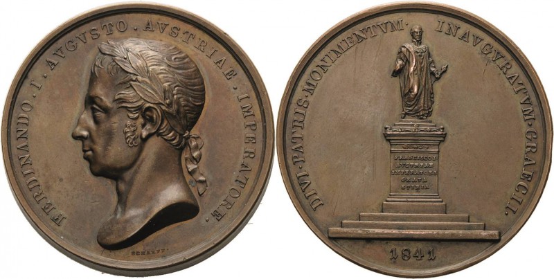 Kaiserreich Österreich
Ferdinand I. 1835-1848 Bronzemedaille 1841 (Scharff) Auf...
