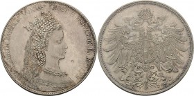 Kaiserreich Österreich
Franz Joseph I. 1848-1916 Silbermedaille o.J. (unsigniert) Porträtmedaille auf Kaiserin Elisabeth. Brustbild nach rechts / Der...