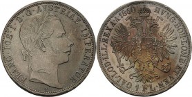 Kaiserreich Österreich
Franz Joseph I. 1848-1916 Gulden 1860, A-Wien Jaeger 328 Feine Patina, kl. Randfehler, vorzüglich-Stempelglanz