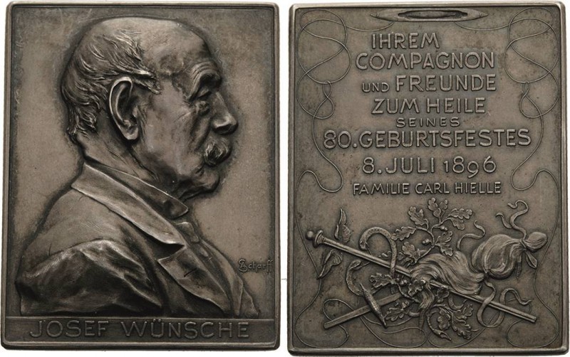 Medaillen
 Bronzemedaille 1896 (A. Scharff) 80. Geburtstag von Josef Wünsche, T...