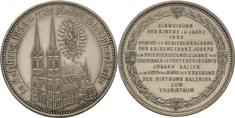 Medaillen
 Silbermedaille 1898 (Max Gube) Einweihung der Pfarrkirche St. Andrä ...