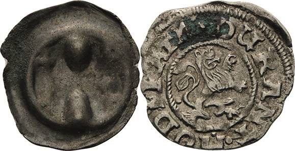 Anhalt, Brakteatenzeit
Otto I. und Heinrich III. 1266-1283 Brakteat, Aschersleb...