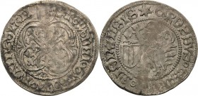 Sachsen, Haus Wettin, Groschenzeit
Kurfürst Friedrich II. mit Herzog Wilhelm (III.) 1440-1464 Pfahlschildgroschen o.J. (1442/1451), Stern-Zwickau und...