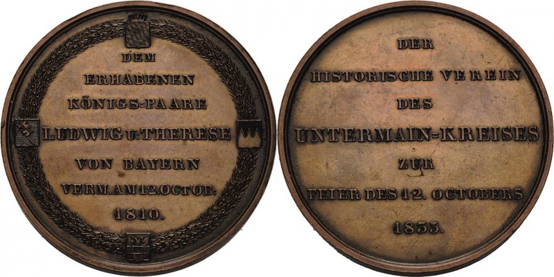 Bayern
Ludwig I. 1825-1848 Bronzemedaille 1835 (unsigniert) Auf seine Silberhoc...