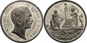 Bayern
Maximilian II. Joseph 1848-1864 Versilberte Zinkmedaille o.J. (M. Sebald) Auf das Ministerium von der Pfordten. Brustbild nach rechts / Minist...