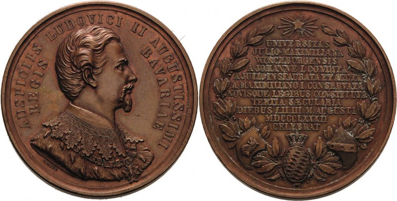 Bayern
Ludwig II. 1864-1886 Bronzemedaille 1882 (J.A. Ries) 300-jähriges Jubilä...