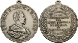 Bayern
Ludwig II. 1864-1886 Versilberte Bronzemedaille 1894 (Lauer) Enthüllung des Ludwig-Denkmals in Murnau. Brustbild nach links / 9 Zeilen Schrift...