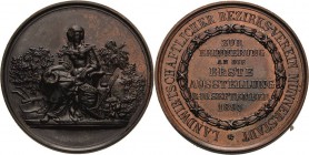 Bayern
Prinzregent Luitpold 1886-1912 Bronzemedaille 1895 (unsigniert) 1. Ausstellung des Landwirtschaftlichen Bezirksvereins in Münnerstadt. Weiblic...