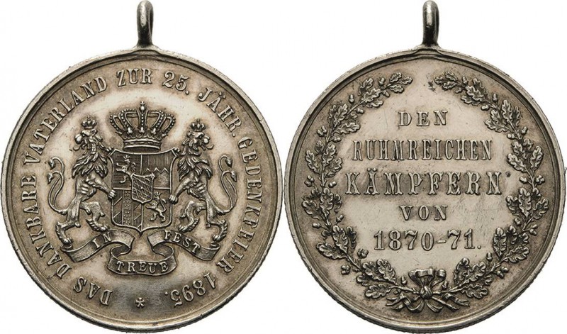 Bayern-Medaillen
 Silbermedaille 1895 (unsigniert) Zur 25-jährigen Gedenkfeier ...
