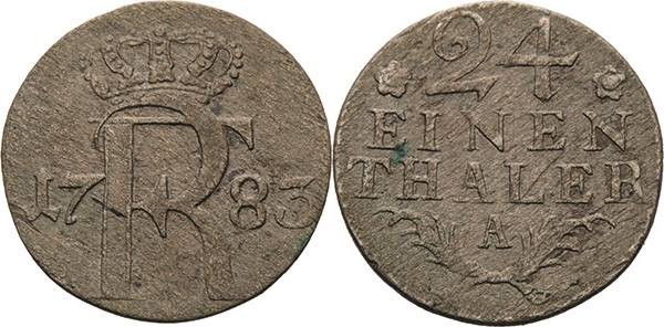 Brandenburg-Preußen
Friedrich II., der Große 1740-1786 1/24 Taler 1783, A-Berli...