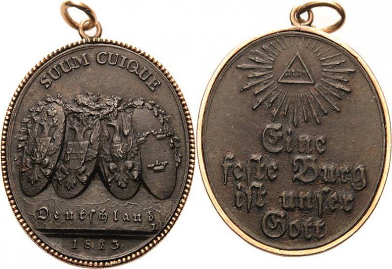 Brandenburg-Preußen
Friedrich Wilhelm III. 1797-1840 Eisengußmedaille 1813 (D. ...