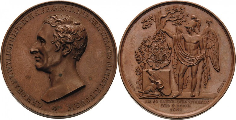 Brandenburg-Preußen
Friedrich Wilhelm III. 1797-1840 Bronzemedaille 1834 (König...