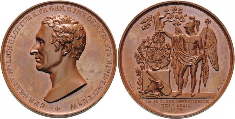 Brandenburg-Preußen
Friedrich Wilhelm III. 1797-1840 Bronzemedaille 1834 (Loos/...