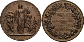 Brandenburg-Preußen
Wilhelm I. 1861-1888 Bronzemedaille o.J. (Loos) Verdienstmedaille des Landwirtschaftlichen Vereins für Rheinpreußen. 3. Form Frau...