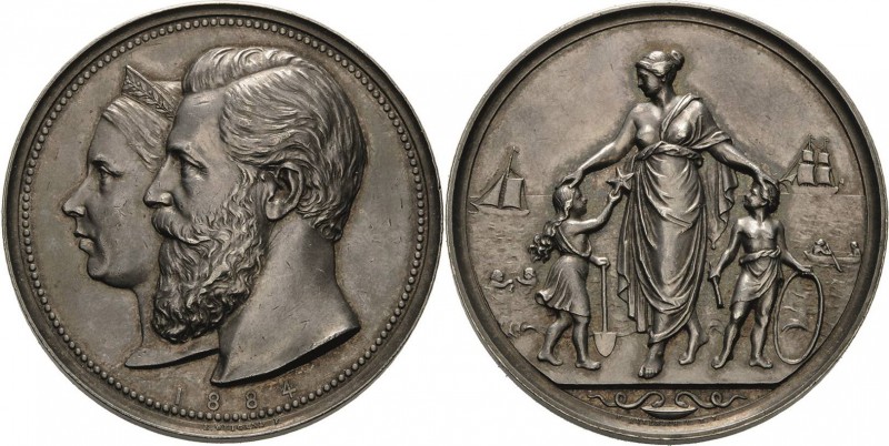 Brandenburg-Preußen
Wilhelm I. 1861-1888 Silbermedaille 1884 (E. Weigand/F.W. K...