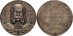 Brandenburg-Preußen
Wilhelm I. 1861-1888 Weißmetallmedaille 1897 (H. Dürrich) 100. Geburtstag. Brustbild von vorn zwischen Lorbeerzweigen / Unter str...