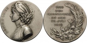 Brandenburg-Preußen
Luise, Gemahlin Friedrich Wilhelm III Silbermedaille 1910 (Mayer & Wilhelm) 100. Todestag. Brustbild nach links / 6 Zeilen Schrif...