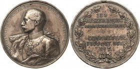 Brandenburg-Preußen
Wilhelm II. 1888-1918 Silbermedaille o.J. Militärische Schiessprämie - Auszeichnung bei Schiessübung Comp. Wetfalen Fuss. Art. Re...