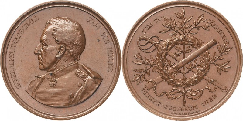 Brandenburg-Preußen
Wilhelm II. 1888-1918 Bronzemedaille 1889 (Lauer) 70. Diens...