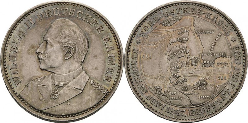 Brandenburg-Preußen
Wilhelm II. 1888-1918 Silbermedaille 1895 (Starck/Oertel) E...