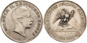 Brandenburg-Preußen
Wilhelm II. 1888-1918 Silbermedaille 1896. 100-jähriges Schützenjubiläum Falkenberg/O. Kopf des Kaisers nach rechts / Falke auf F...