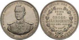 Brandenburg-Preußen
Wilhelm II. 1888-1918 Silbermedaille 1900 (Kawaczynski) Auf den 18. Geburtstag und die Volljährigkeit seines Sohnes Kronprinz Fri...