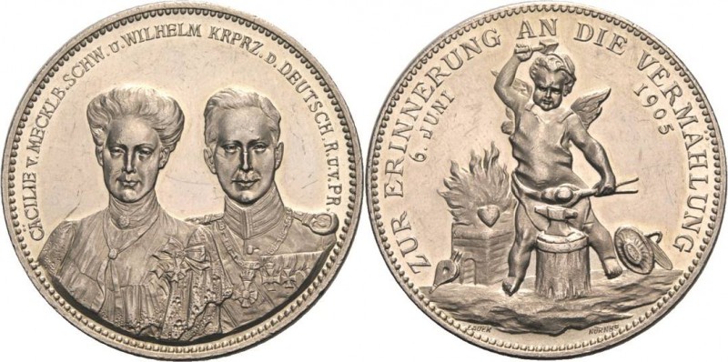 Brandenburg-Preußen
Wilhelm II. 1888-1918 Silbermedaille 1905 (Lauer) Auf die V...