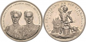 Brandenburg-Preußen
Wilhelm II. 1888-1918 Silbermedaille 1905 (Lauer) Auf die Vermählung seines Sohnes, Kronprinz Friedrich Wilhelm, mit Cäcilie, Toc...