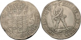 Braunschweig-Calenberg-Hannover
Georg Wilhelm 1648-1665 Taler 1656, Hs-Zellerfeld PIETATE ET IUSTITIA (= Mit Frömmigkeit und Gerechtigkeit). Wilder M...