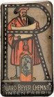 Chemnitz
 Farbiges Miniatur-Werbeschild o.J. Tintenfabrik Eduard Beyer. Nr. 5 einer Serie, Blech mit 4 Bohrlöchern. 29,8 x 53,6 mm Zaponiert, vorzügl...