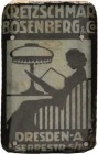 Dresden
 Grün/schwarzes Miniatur-Werbeschild o.J. Kretschmar Bösenberg & Co., Dresden-A. Blech mit 4 Bohrlöchern. 28 x 44,8 mm Zaponiert, fast vorzüg...