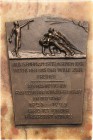 Essen
 Einseitige Bronzegußplakette 1925 (Nolte) Französische Willkür an der Ruhr. 3 Arbeiter ziehen am Seil, links von ihnen steht ein von Kettenfes...