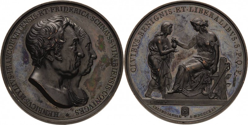 Frankfurt am Main
 Bronzemedaille 1845 (L. Cossa) Hochzeit des in Frankfurt geb...