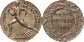 Hamburg
 Bronzemedaille 1927 (Wield) Auszeichnung des Hamburger Senats "Dem Sieger". Nackter Läufer nach links hält einen Lorbeerzweig in der vorgest...