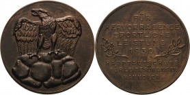 Hannover
 Bronzemedaille 1930 (unsigniert) Sportprämie des Hauptausschusses für Leibesübungen. Adler mit ausgebreiteten Schwingen auf Felsen / Zweige...
