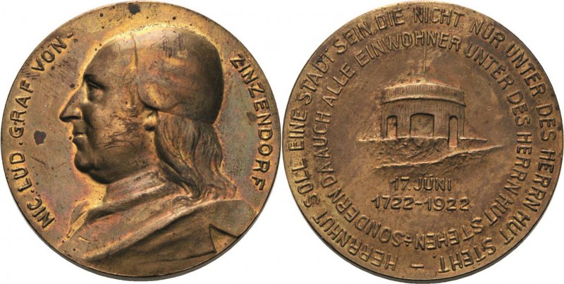 Herrnhut
 Bronzemedaille 1922 (unsigniert) 200-Jahrfeier der Gründung der evang...