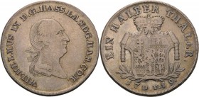 Hessen-Kassel
Wilhelm IX. 1785-1803 1/2 Taler 1789, DF-Kassel Schütz 2107.1 Hoffmeister 2653 Sehr schön