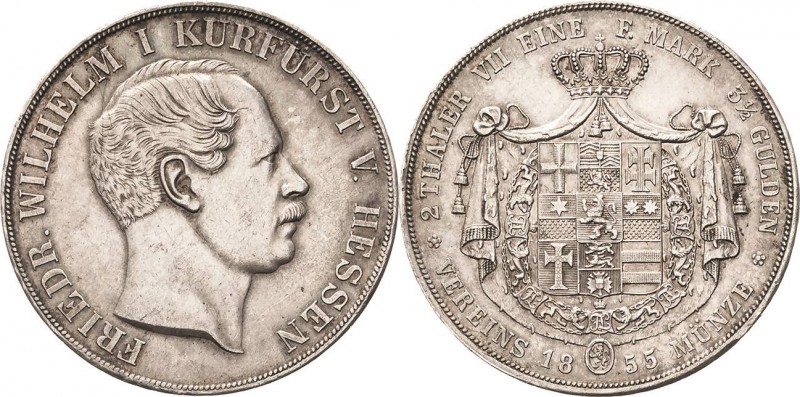 Hessen-Kassel
Friedrich Wilhelm I. 1847-1866 Doppeltaler 1855, Kassel Ohne Sign...