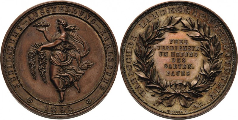 Karlsruhe
 Bronzemedaille 1892 (M. Mayer) Verdienstmedaille der Jubiläumsaustel...