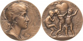 Leipzig
 Bronzemedaille 1895 (J. Kowarzik/Loos) Verlobung von Else von Guaita mit dem Leipziger Komponisten Walter Lampe. Kopf mit Schleier nach rech...