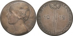 Leipzig
 Versilberte Bronzemedaille 1912 (B. Eyermann) Margarethenfest. Mädchenkopf nach links / Blume und Schrift. 32,9 mm, 14,72 g Gebauer 1912.2.2...