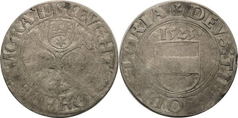 Leuchtenberg
Johann VI. 1487-1531 Batzen 1523, Pfreimd DEVS TIBI SOLI GLORIA (=...