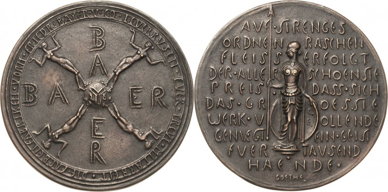 Leverkusen
 Bronzegußmedaille o.J. (um 1920) (Carl Ebbinghaus) Für 25 Jahre tre...