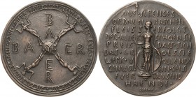 Leverkusen
 Bronzegußmedaille o.J. (um 1920) (Carl Ebbinghaus) Für 25 Jahre treue Mitarbeit in den Bayer Farbwerken. Bayerkreuz, in den Winkeln unbek...