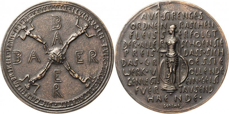 Leverkusen
 Bronzegußmedaille o.J. (um 1920) (Carl Ebbinghaus) Für 25 Jahre tre...